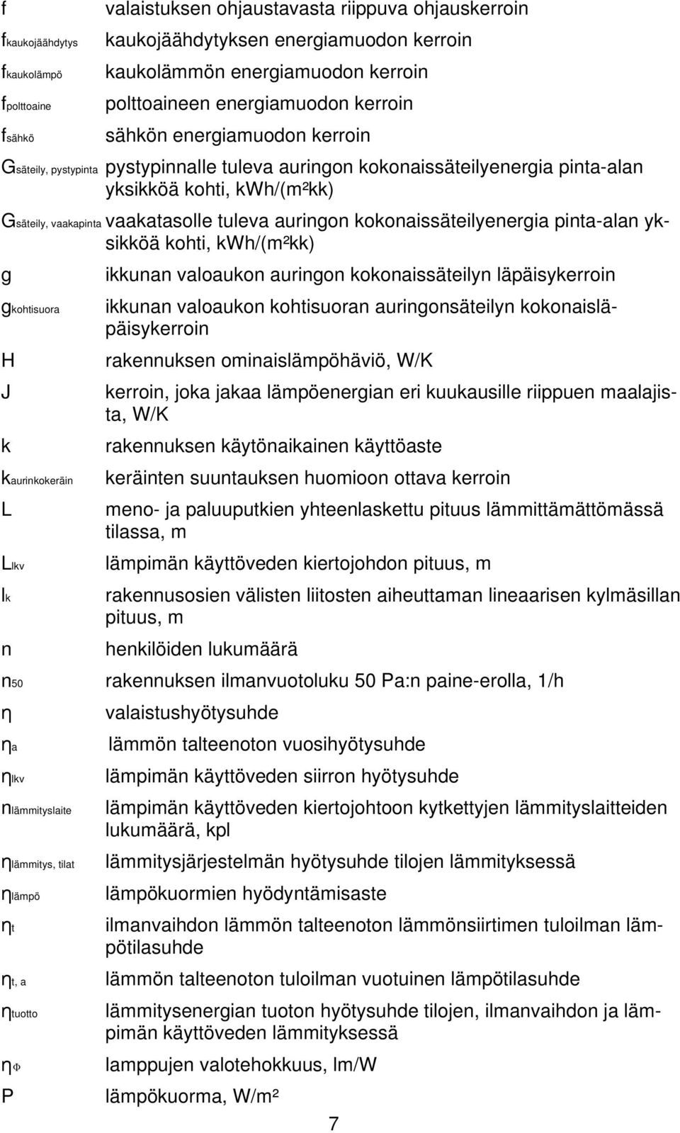 kokonaissäteilyenergia pinta-alan yksikköä kohti, kwh/(m²kk) g gkohtisuora H J k kaurinkokeräin L Llkv lk n ikkunan valoaukon auringon kokonaissäteilyn läpäisykerroin ikkunan valoaukon kohtisuoran