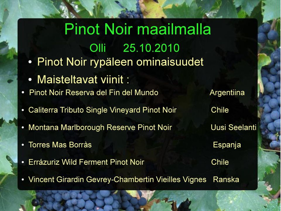 Mundo Caliterra Tributo Single Vineyard Pinot Noir Montana Marlborough Reserve Pinot Noir