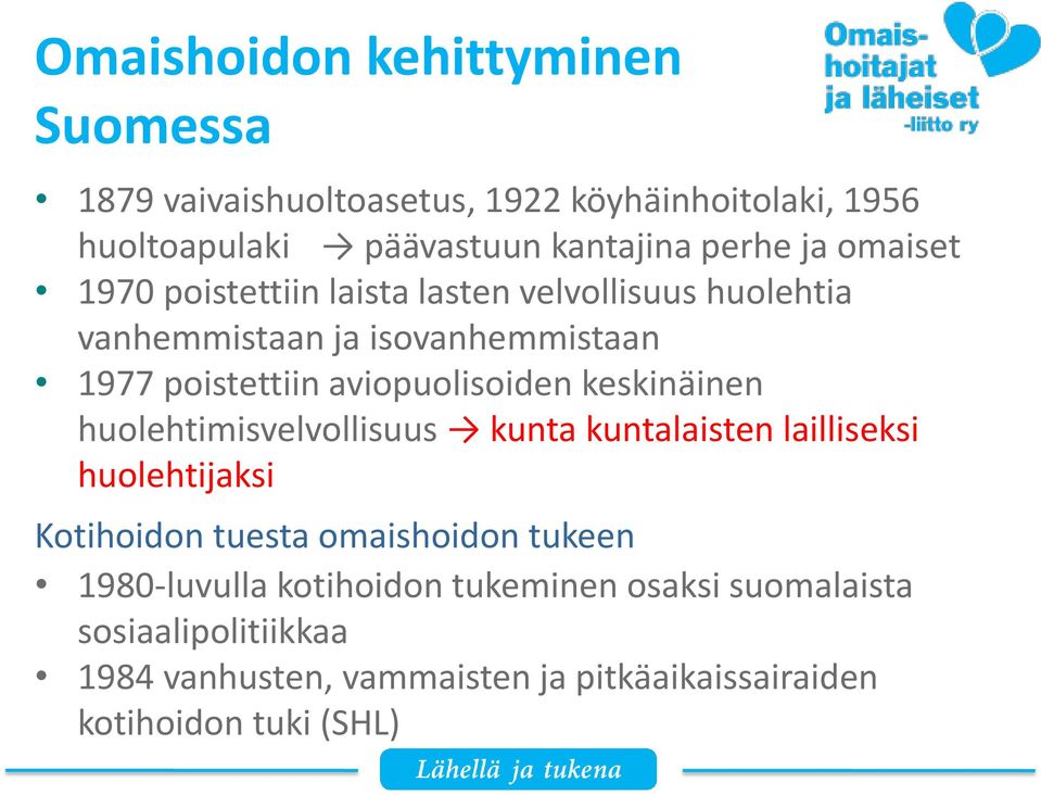 aviopuolisoiden keskinäinen huolehtimisvelvollisuus kunta kuntalaisten lailliseksi huolehtijaksi Kotihoidon tuesta omaishoidon