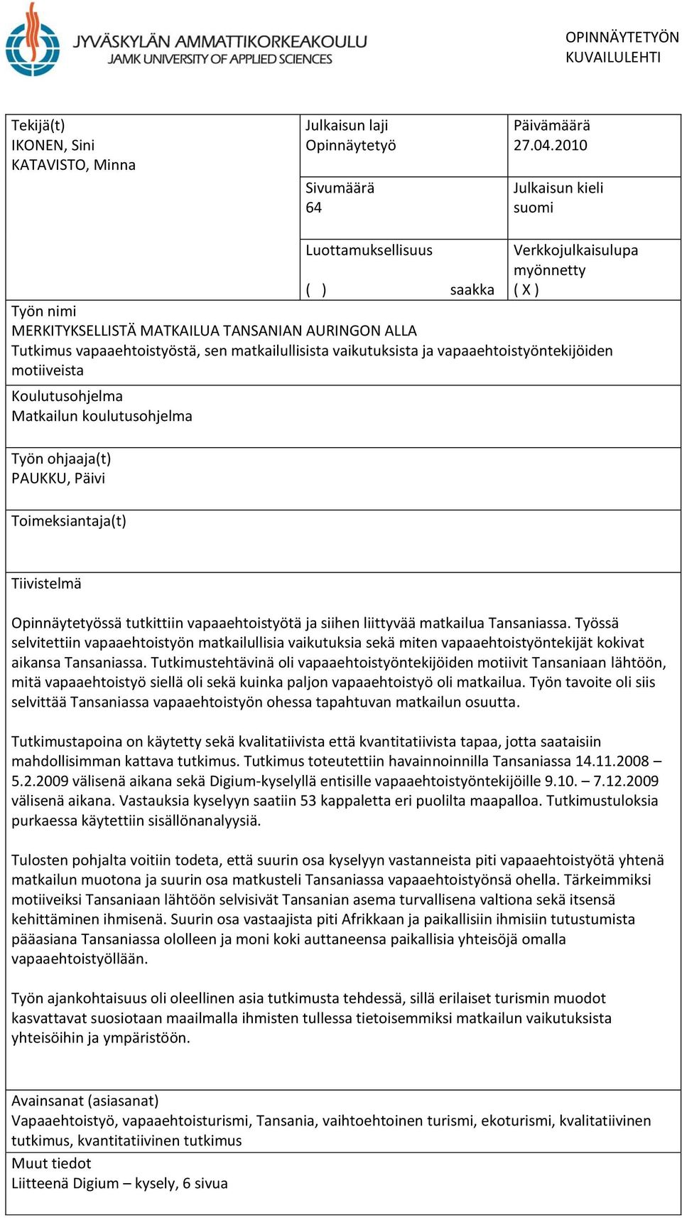 Vapaa dating Tansaniassa