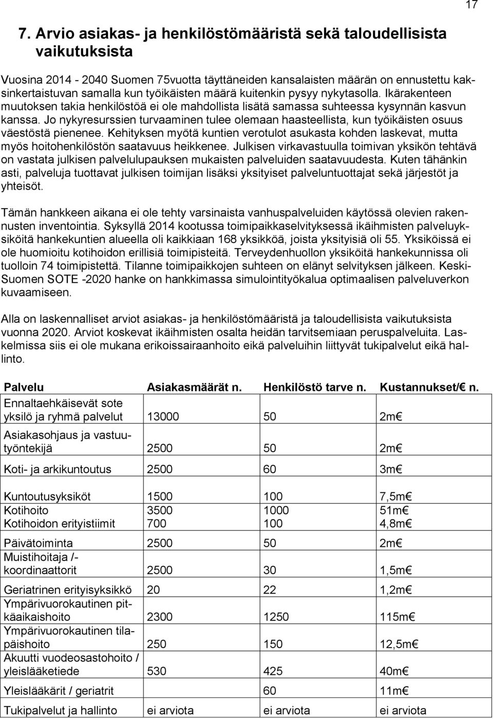 Jo nykyresurssien turvaaminen tulee olemaan haasteellista, kun työikäisten osuus väestöstä pienenee.