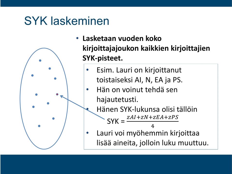 Lauri on kirjoittanut toistaiseksi AI, N, EA ja PS.