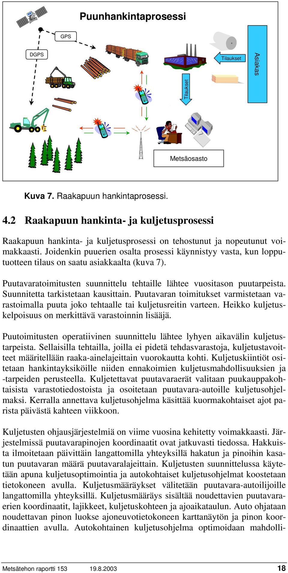 Joidenkin puuerien osalta prosessi käynnistyy vasta, kun lopputuotteen tilaus on saatu asiakkaalta (kuva 7). Puutavaratoimitusten suunnittelu tehtaille lähtee vuositason puutarpeista.