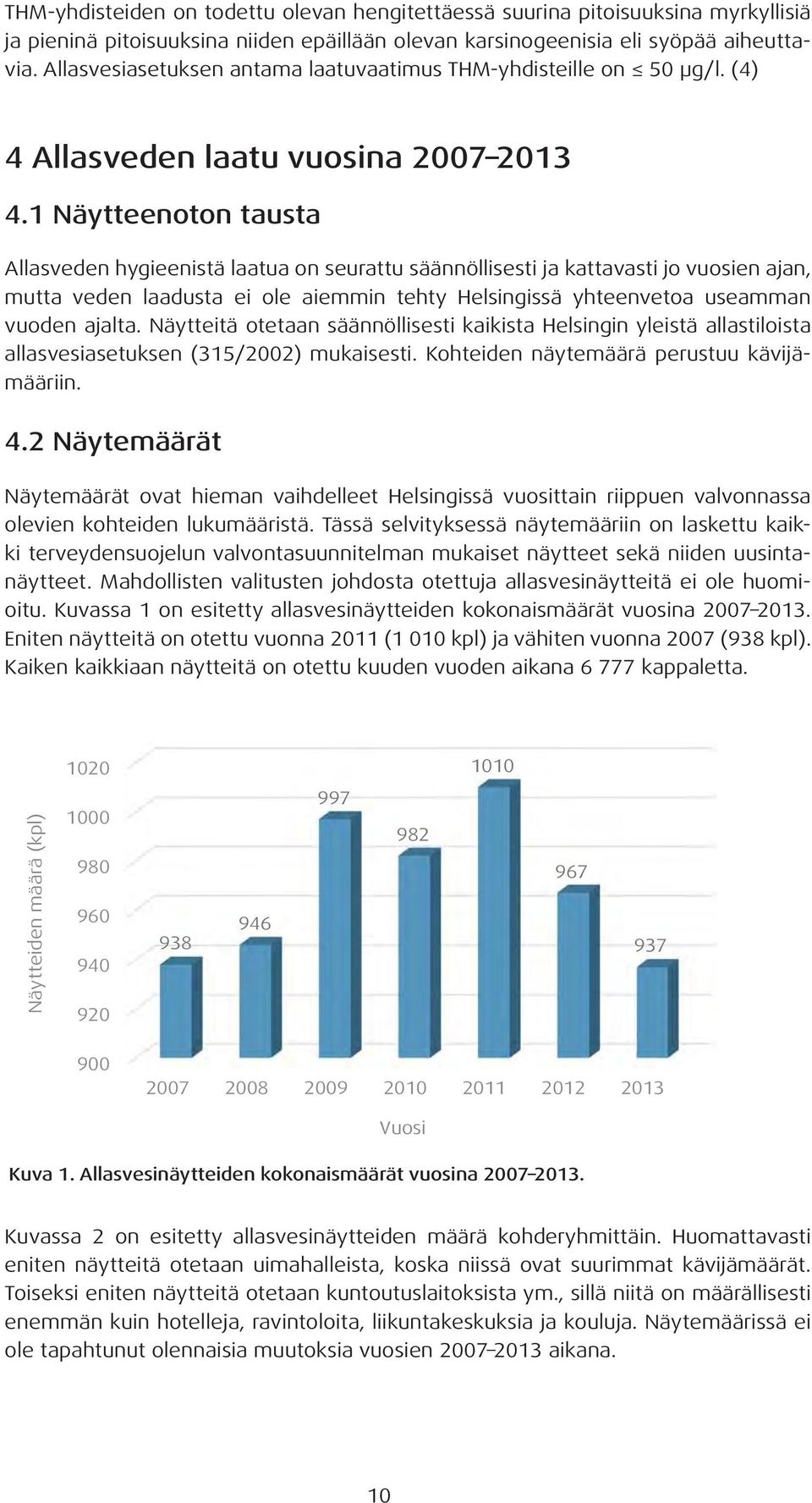 Näytteenoton tausta Allasveden hygieenistä laatua on seurattu säännöllisesti ja kattavasti jo vuosien ajan, mutta veden laadusta ei ole aiemmin tehty Helsingissä yhteenvetoa useamman vuoden ajalta.