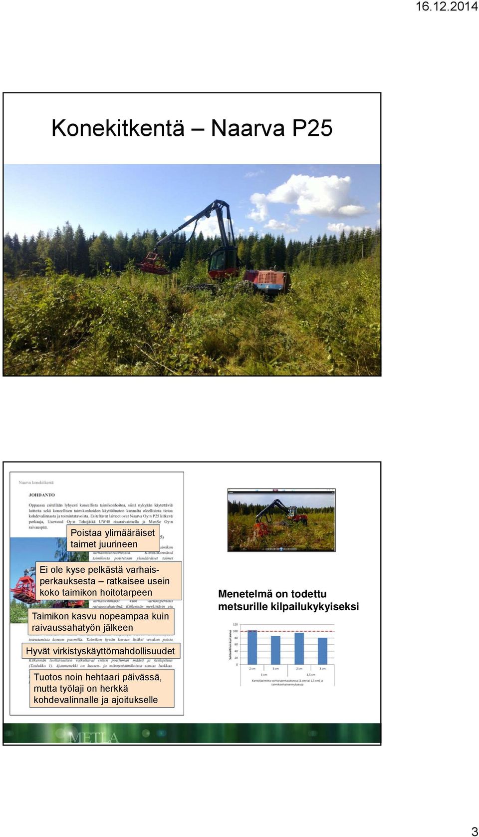 raivaussahatyön jälkeen Menetelmä on todettu metsurille kilpailukykyiseksi Hyvät