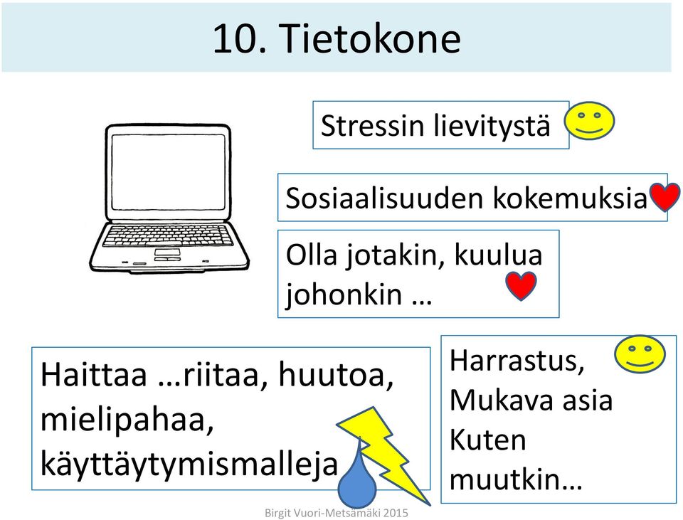 kuulua johonkin Haittaa riitaa, huutoa,