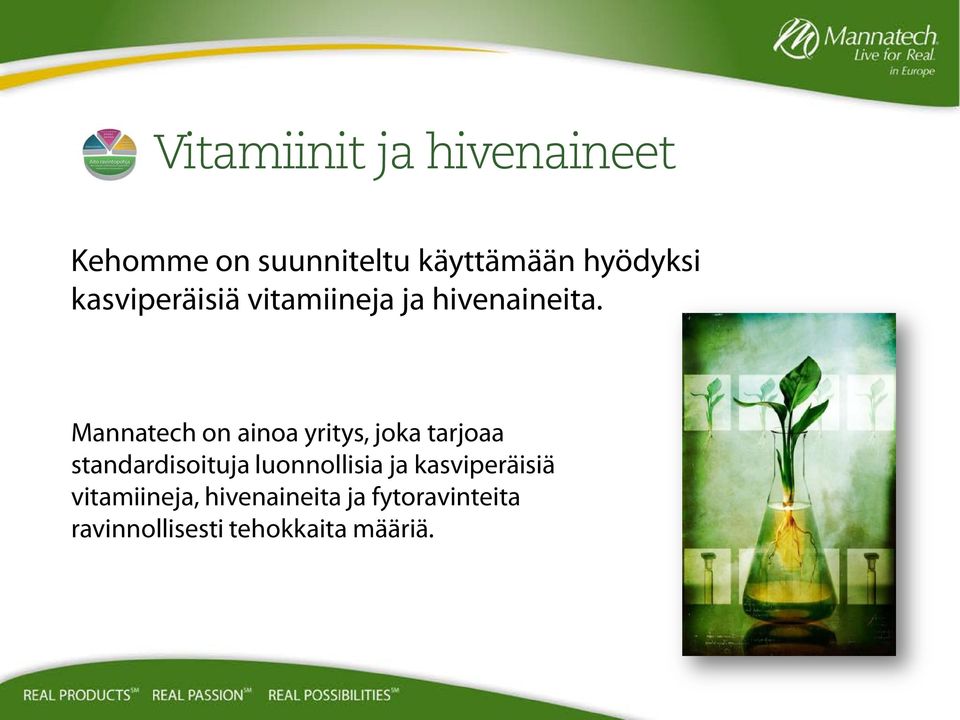 Mannatech on ainoa yritys, joka tarjoaa standardisoituja luonnollisia