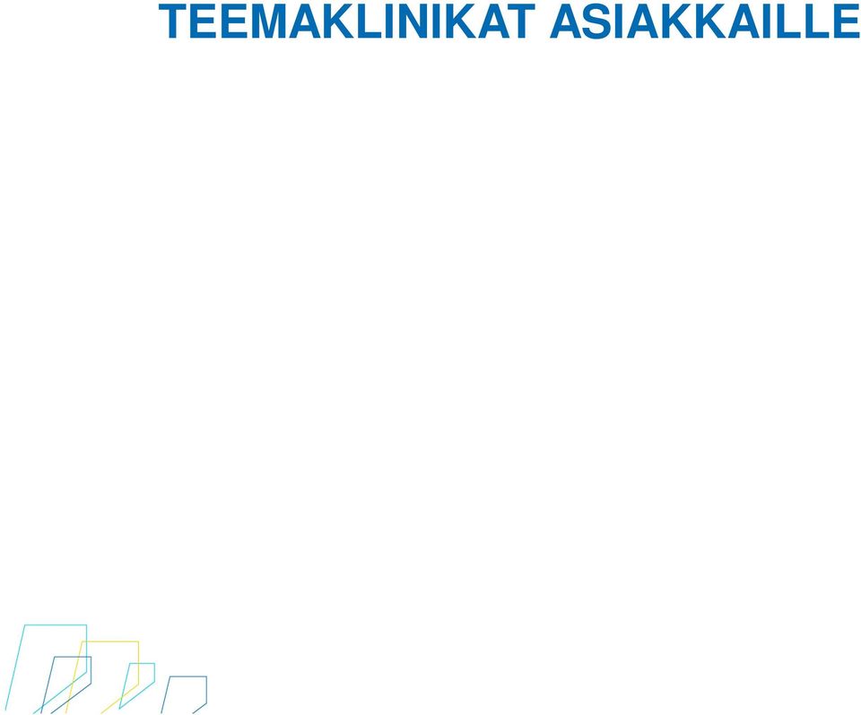 Klinikan sisältö: johdanto aiheeseen henkilökohtainen tapaaminen teemakohtaisen asiantuntijan kanssa Lopputuloksena kirjallinen