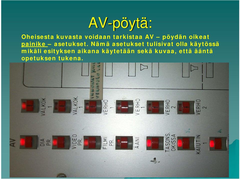 Nämä asetukset tulisivat olla käytössä mikäli