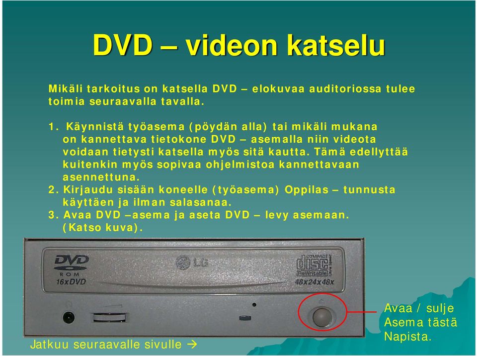 sitä kautta. Tämä edellyttää kuitenkin myös sopivaa ohjelmistoa kannettavaan asennettuna. 2.