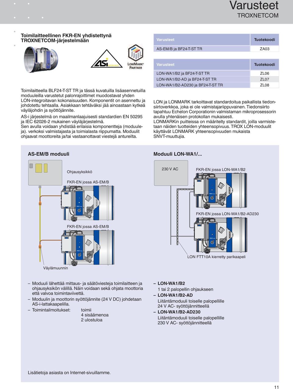 Asiakkaan tehtäväksi jää ainoastaan kytkeä väyläjohdin ja syöttöjännite. AS-i järjestelmä on maailmanlaajuisesti standardien EN 50295 ja IEC 62026-2 mukainen väyläjärjestelmä.