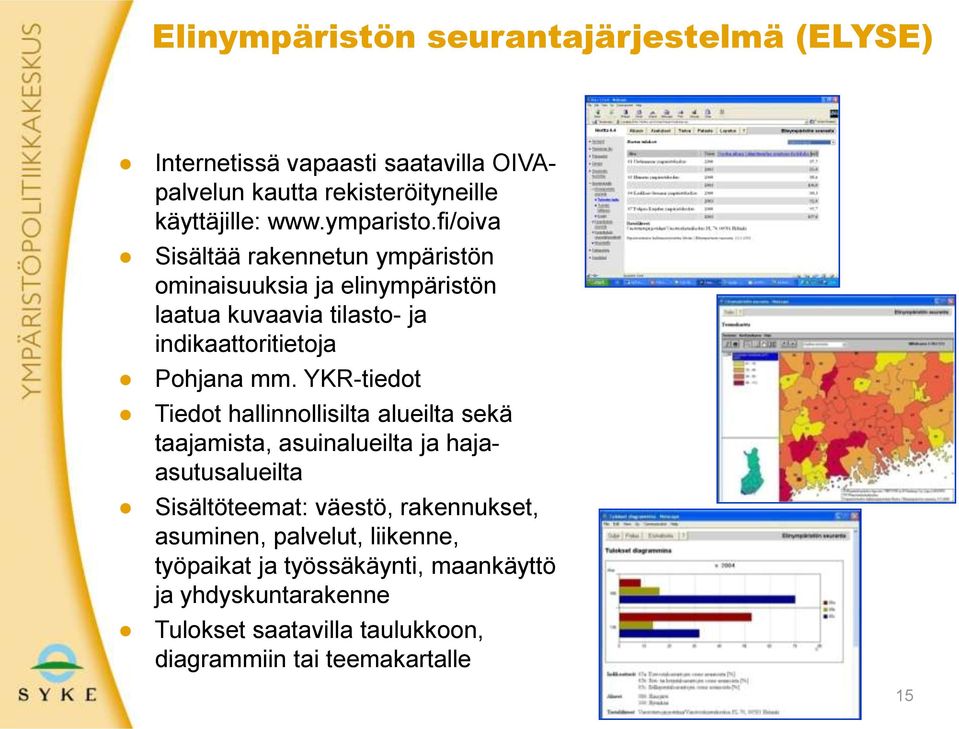 YKR-tiedot Tiedot hallinnollisilta alueilta sekä taajamista, asuinalueilta ja hajaasutusalueilta Sisältöteemat: väestö, rakennukset,