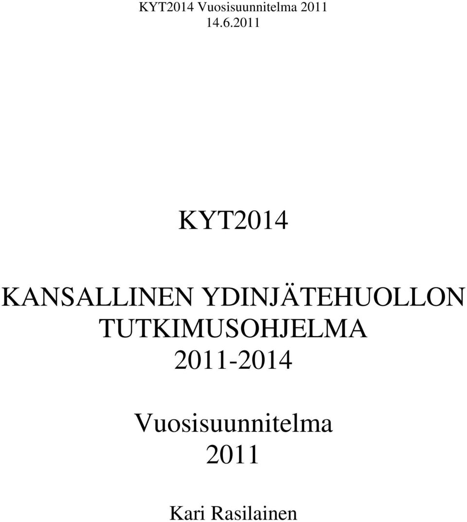 TUTKIMUSOHJELMA