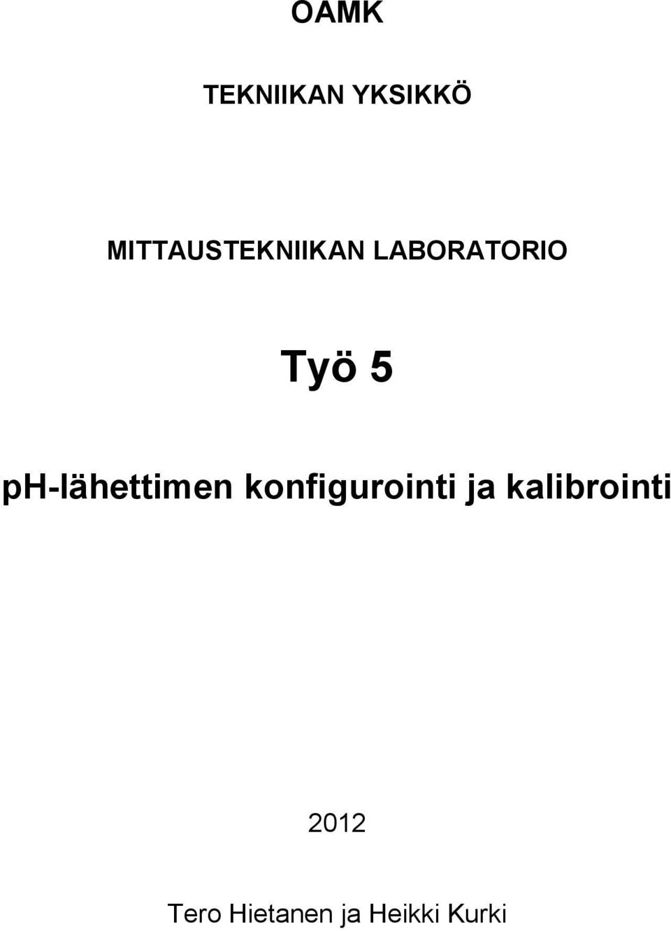 5 ph-lähettimen konfigurointi ja