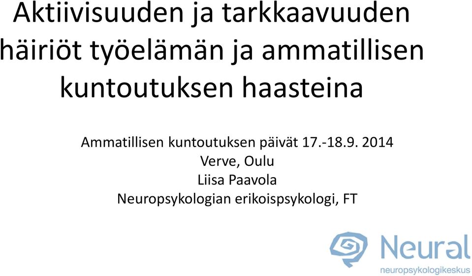 Ammatillisen kuntoutuksen päivät 17.-18.9.