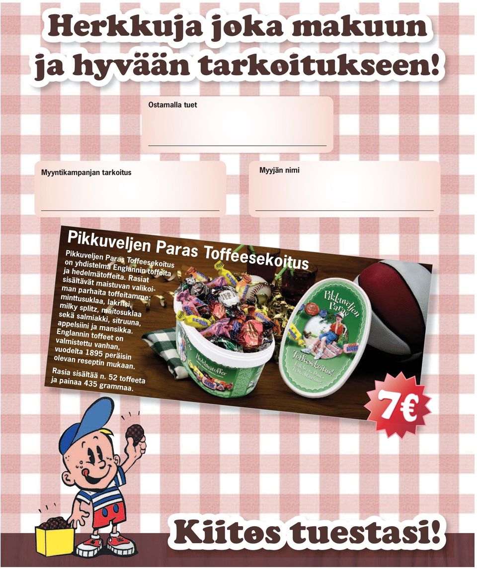 yhdistelmä Englannin toffeita ja hedelmätoffeita.