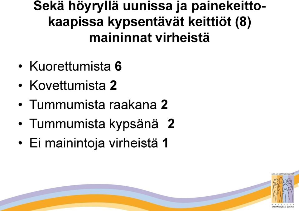 Kuorettumista 6 Kovettumista 2 Tummumista