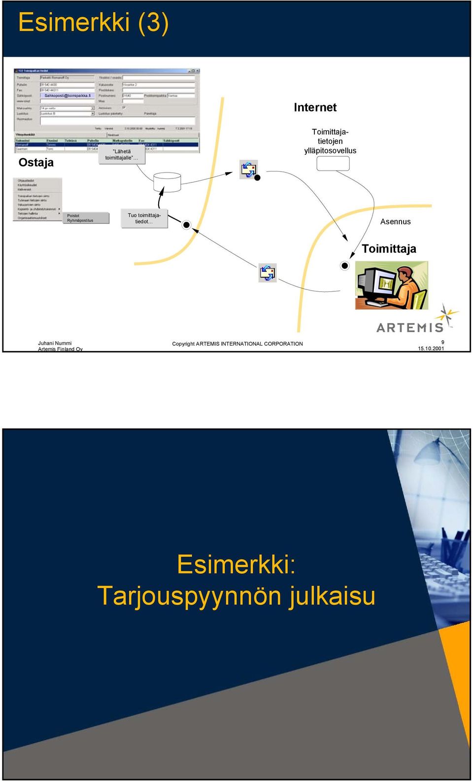 ylläpitosovellus Poistot Ryhmäpostitus Tuo toimittajatiedot