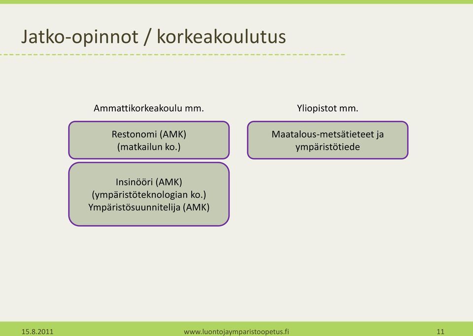 Maatalous-metsätieteet ja ympäristötiede Insinööri (AMK)