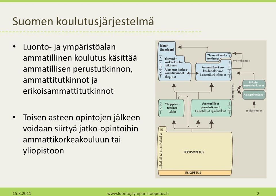 erikoisammattitutkinnot Toisen asteen opintojen jälkeen voidaan siirtyä