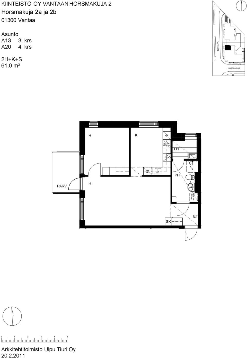 krs 2+K+S 61,0 m² TVIKKITIE ORSMKUJ K