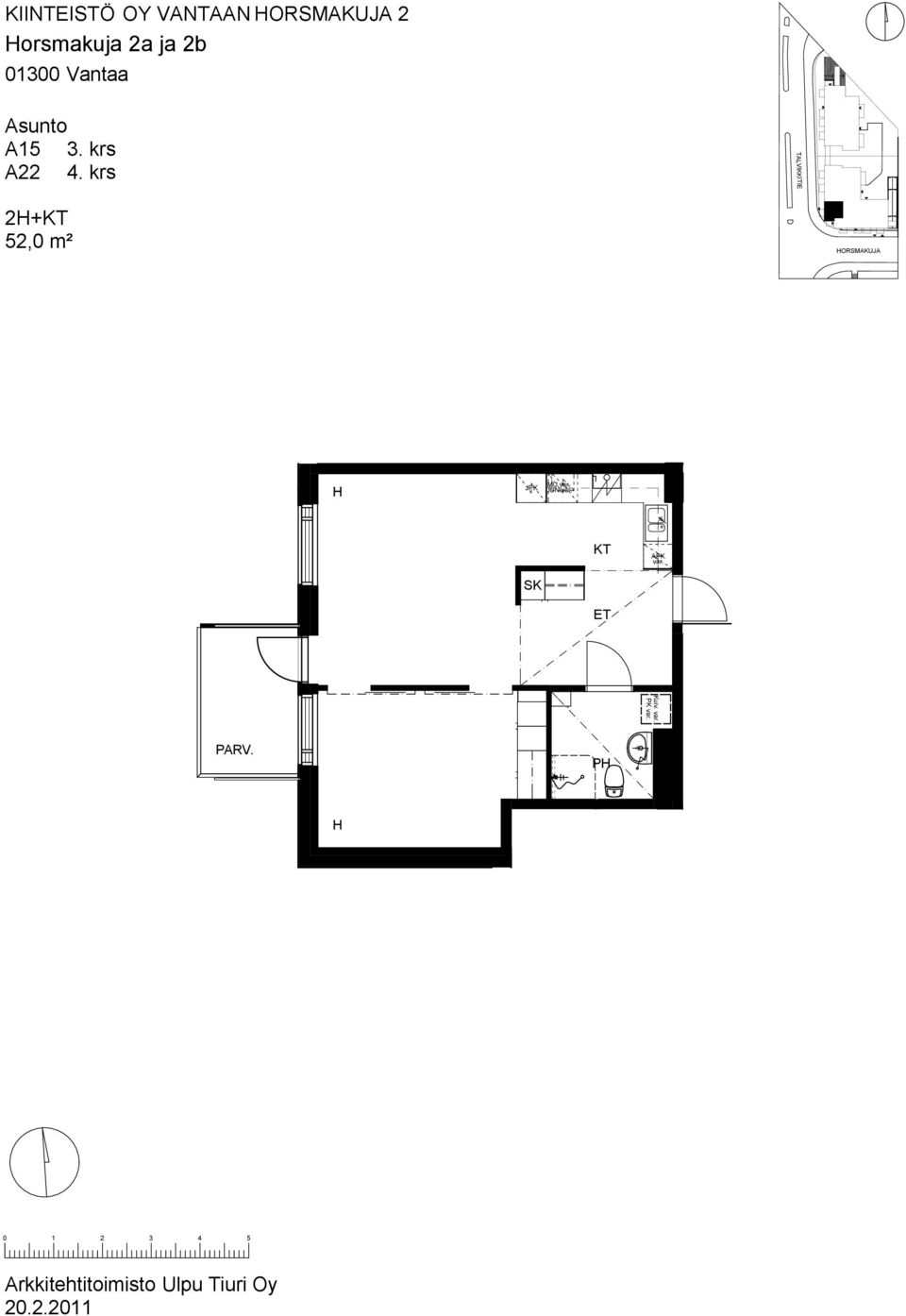 krs 2+KT 2,0 m² TVIKKITIE ORSMKUJ PR