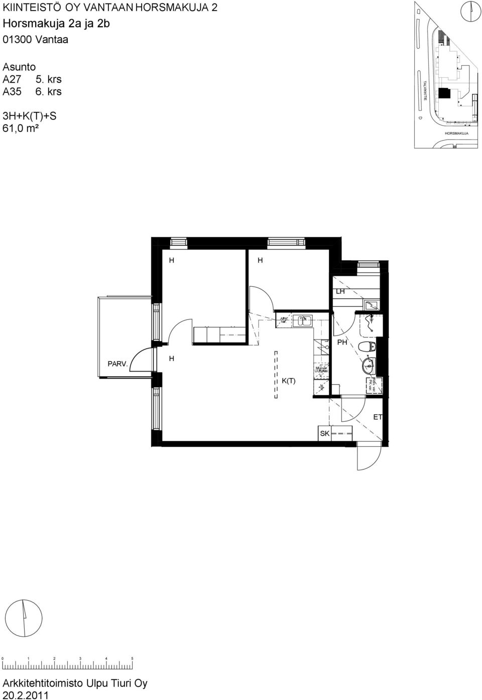 krs 3+K(T)+S 61,0 m² TVIKKITIE ORSMKUJ