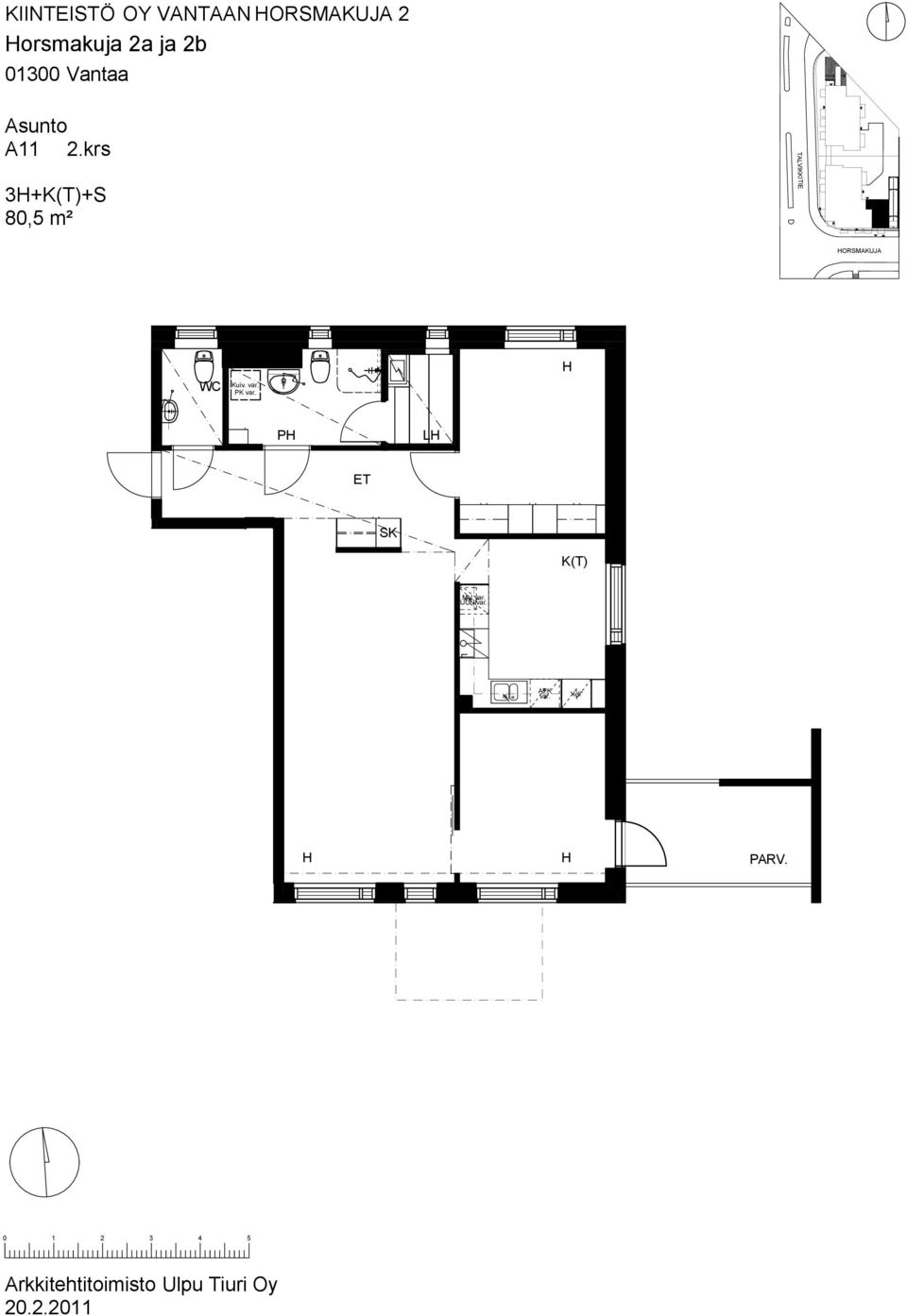 krs 3+K(T)+S 80, m² TVIKKITIE ORSMKUJ