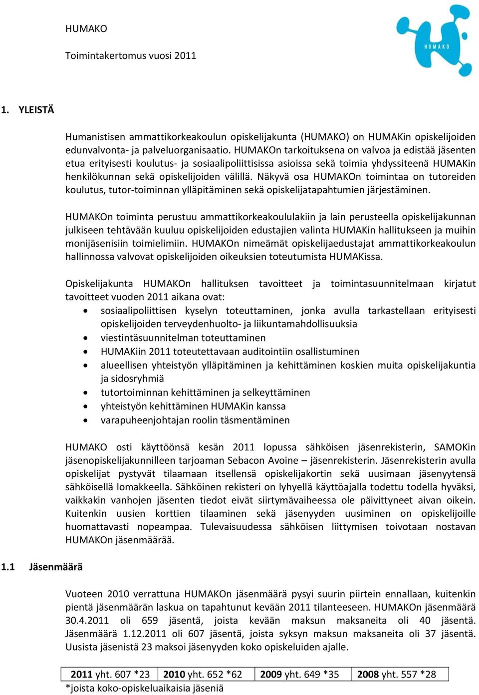 Näkyvä osa HUMAKOn toimintaa on tutoreiden koulutus, tutor toiminnan ylläpitäminen sekä opiskelijatapahtumien järjestäminen.