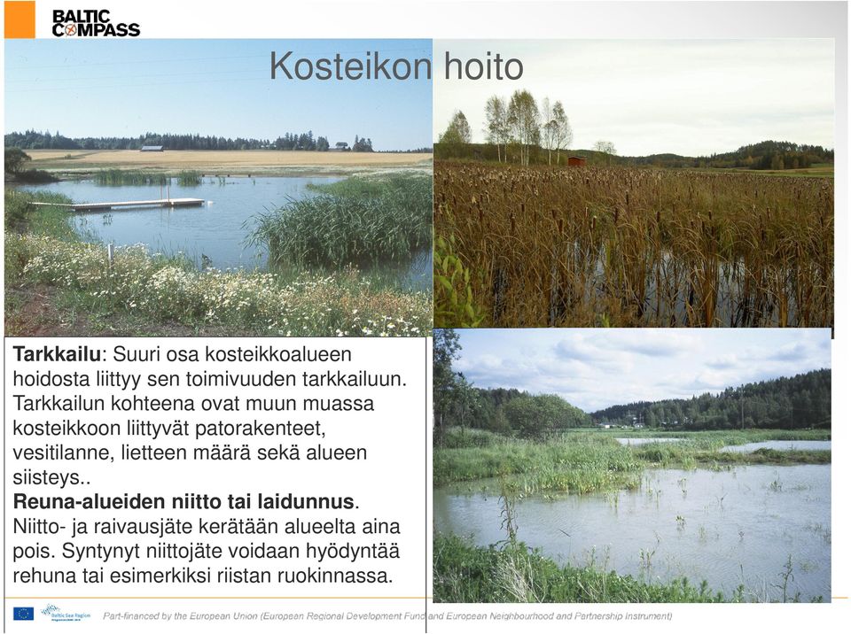määrä sekä alueen siisteys.. Reuna-alueiden niitto tai laidunnus.