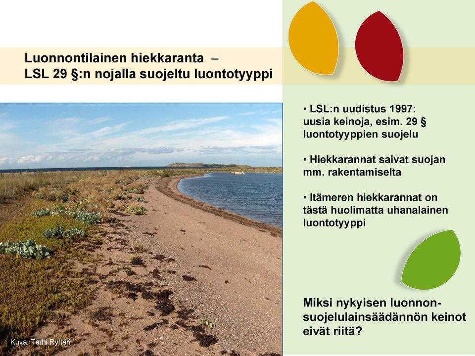 rakentamiselta Itämeren hiekkarannat on tästä huolimatta uhanalainen luontotyyppi