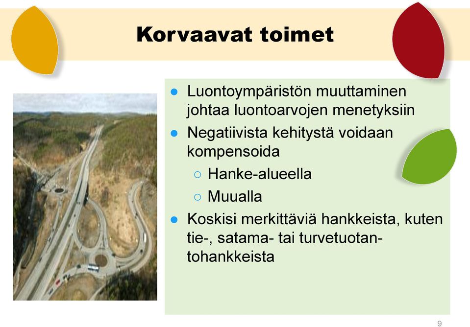 kompensoida Hanke-alueella Muualla Koskisi merkittäviä