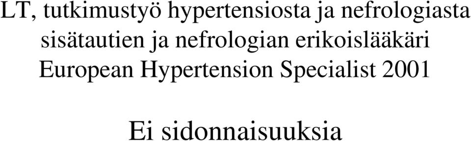 nefrologian erikoislääkäri European