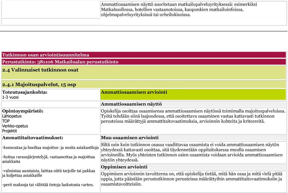 Valinnaiset tutkinnon osat 2.4.