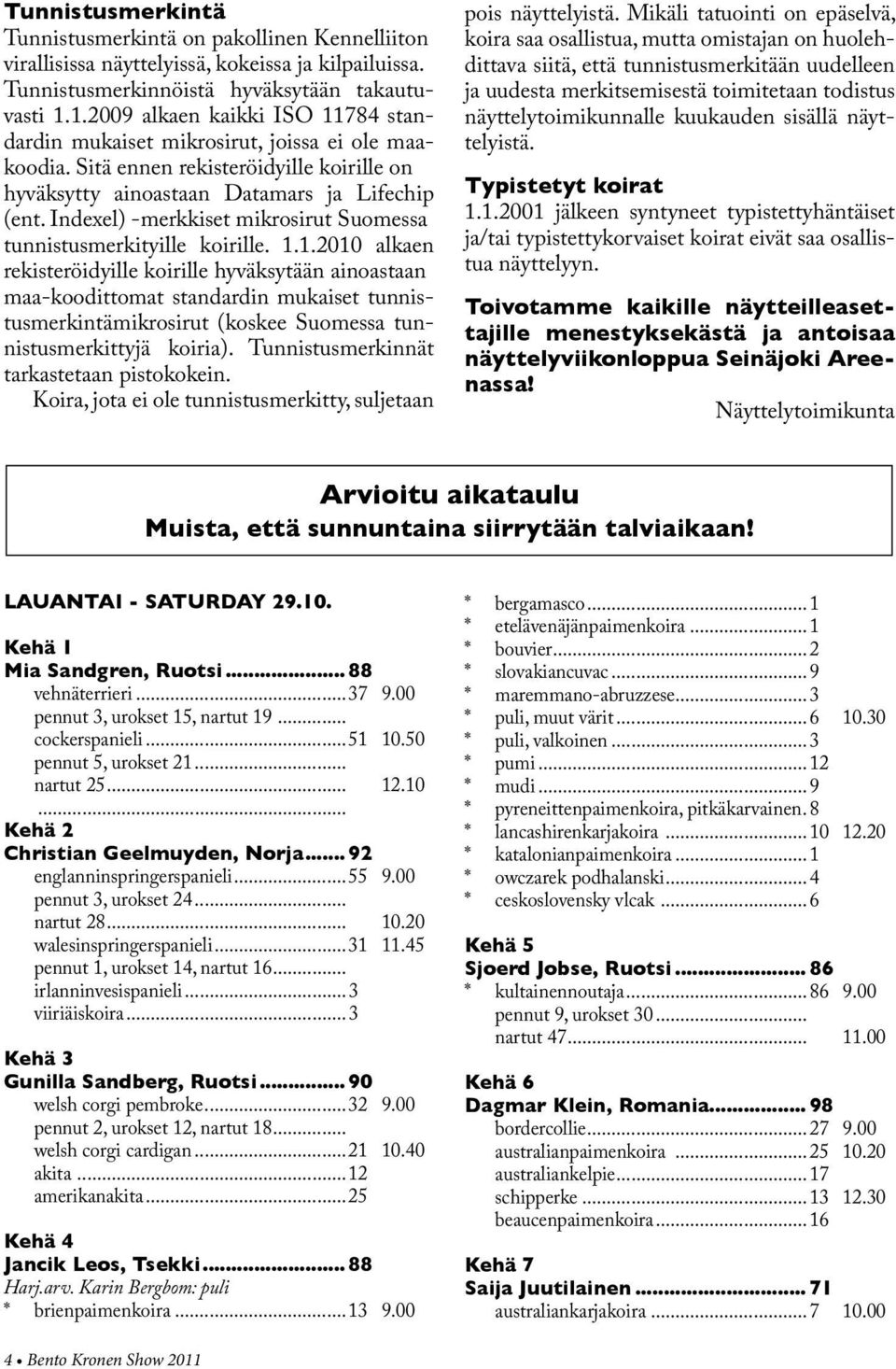Indexel) -merkkiset mikrosirut Suomessa tunnistusmerkityille koirille. 1.