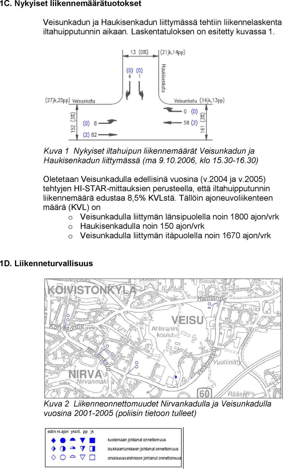 2005) tehtyjen HI STAR mittauksien perusteella, että iltahuipputunnin liikennemäärä edustaa 8,5% KVLstä.