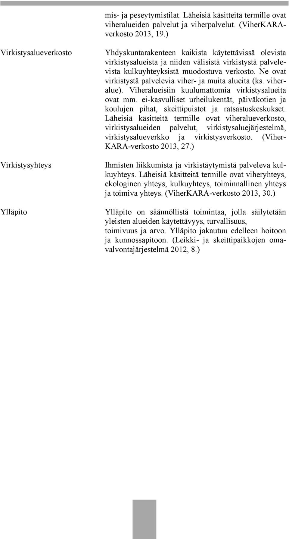 verkosto. Ne ovat virkistystä palvelevia viher- ja muita alueita (ks. viheralue). Viheralueisiin kuulumattomia virkistysalueita ovat mm.
