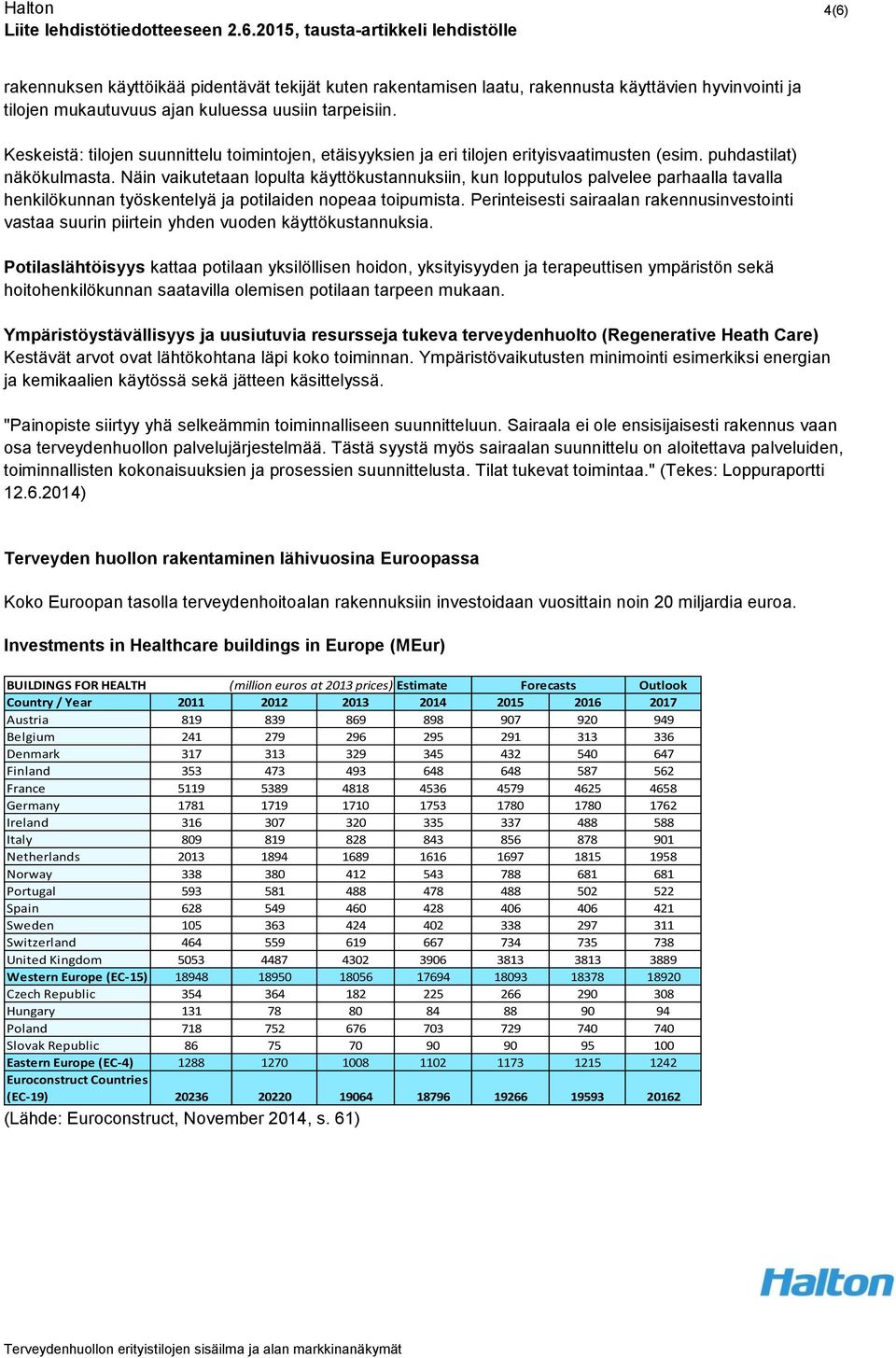 Näin vaikutetaan lopulta käyttökustannuksiin, kun lopputulos palvelee parhaalla tavalla henkilökunnan työskentelyä ja potilaiden nopeaa toipumista.