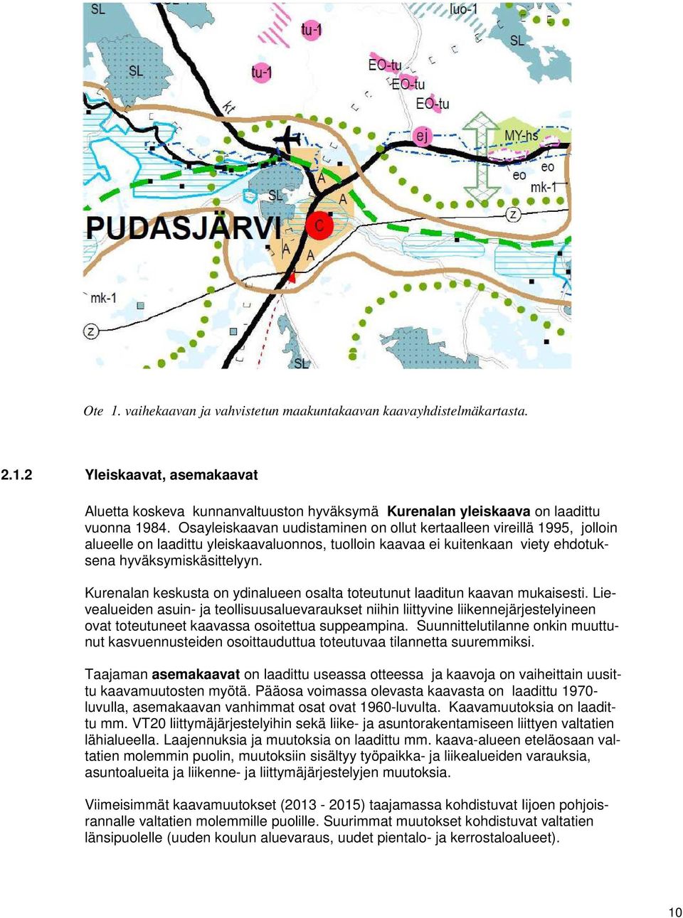 Kurenalan keskusta on ydinalueen osalta toteutunut laaditun kaavan mukaisesti.