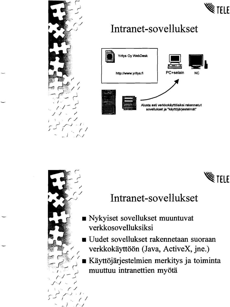 muuntuvat verkkosovelluksiksi i Uudet sovellukset rakennetaan suoraan verkkokäyttöön