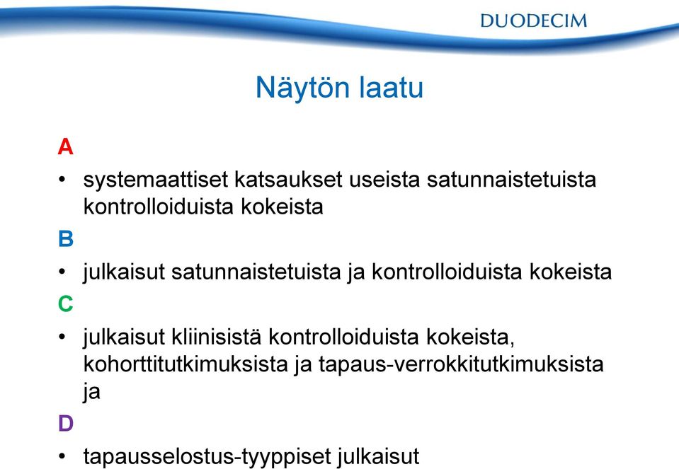 kontrolloiduista kokeista C julkaisut kliinisistä kontrolloiduista