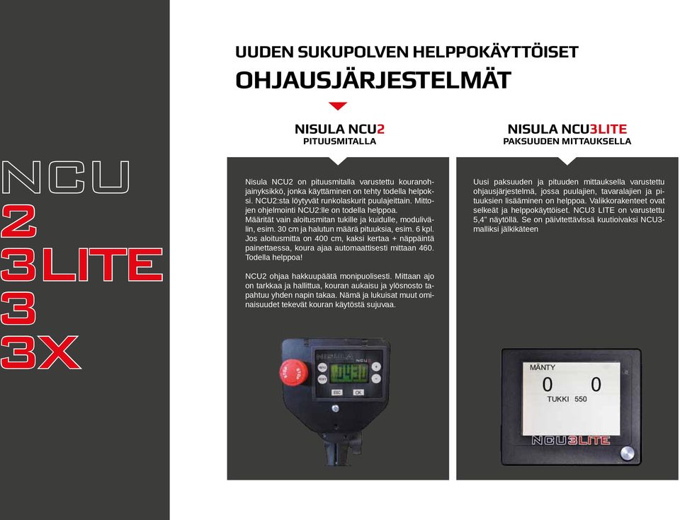 Määrität vain aloitusmitan tukille ja kuidulle, modulivälin, esim. 30 cm ja halutun määrä pituuksia, esim. 6 kpl.