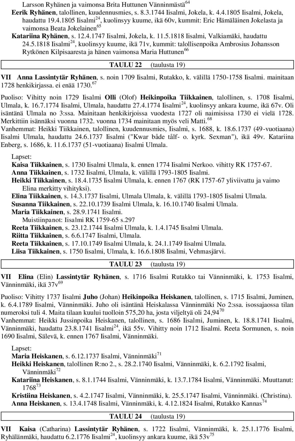 1818 Iisalmi, Valkiamäki, haudattu 24.5.