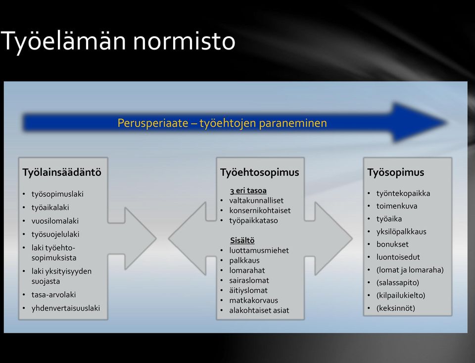 konsernikohtaiset työpaikkataso Sisältö luottamusmiehet palkkaus lomarahat sairaslomat äitiyslomat matkakorvaus alakohtaiset asiat