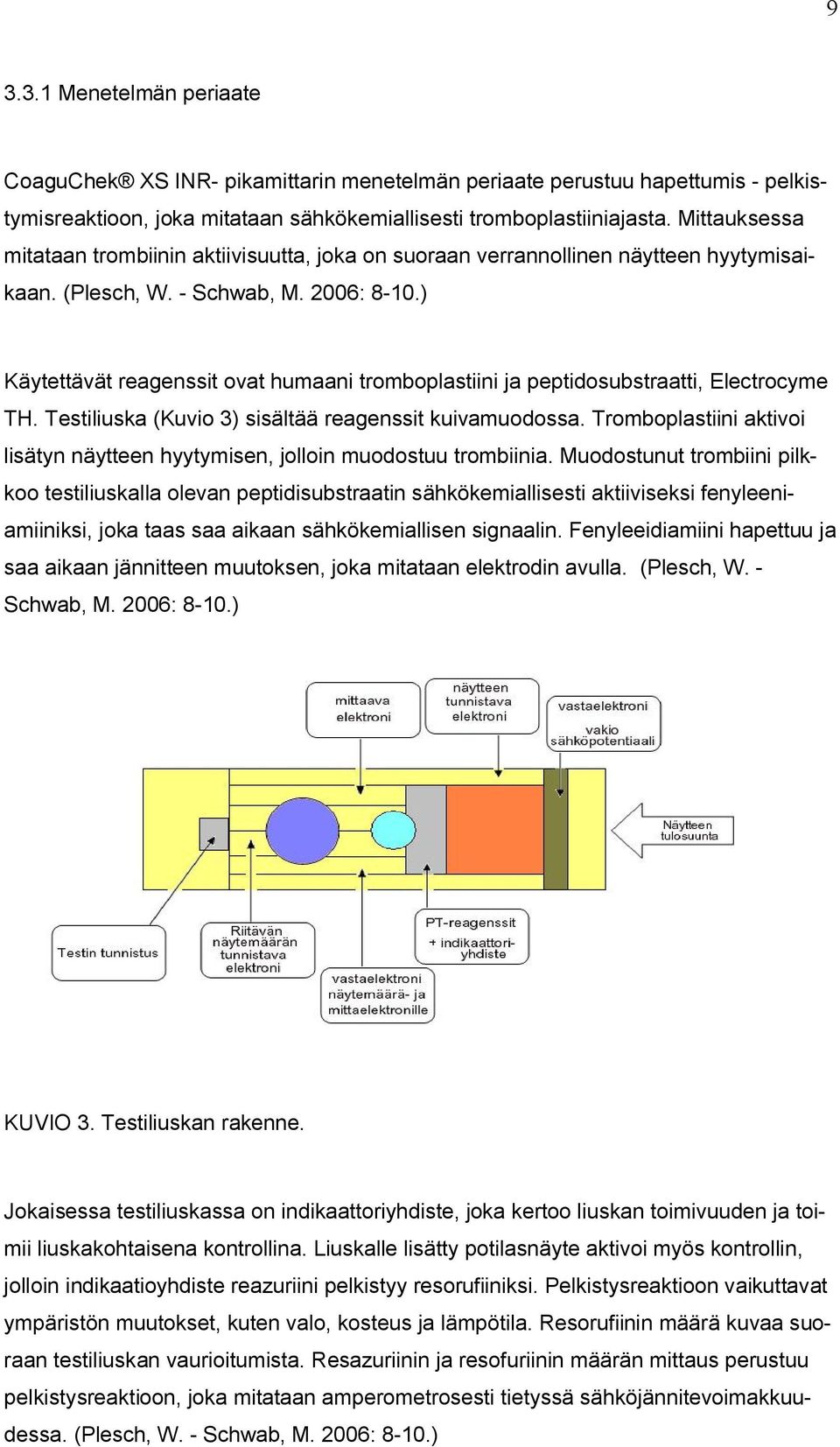 ) Käytettävät reagenssit ovat humaani tromboplastiini ja peptidosubstraatti, Electrocyme TH. Testiliuska (Kuvio 3) sisältää reagenssit kuivamuodossa.