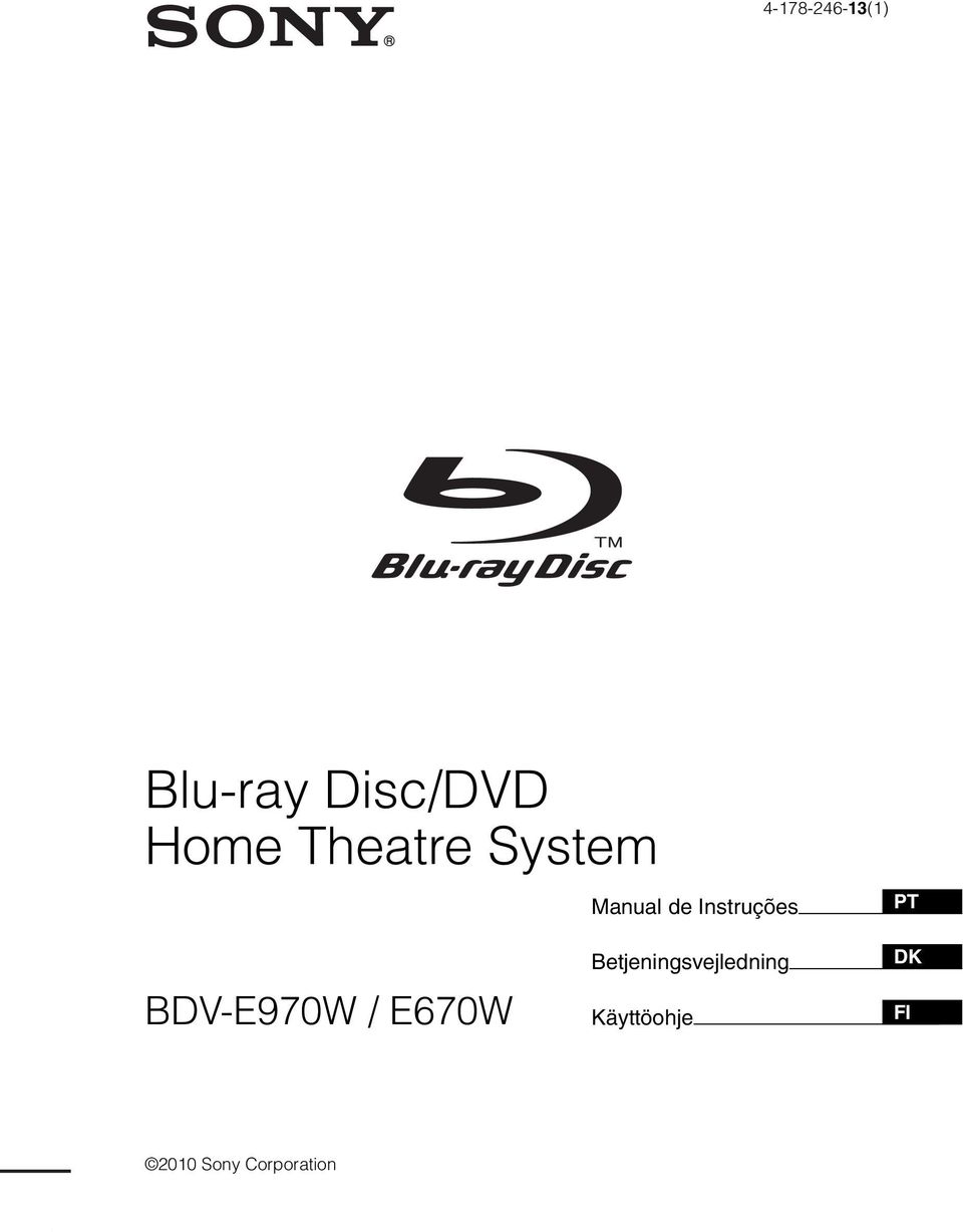 BDV-E970W / E670W Betjeningsvejledning