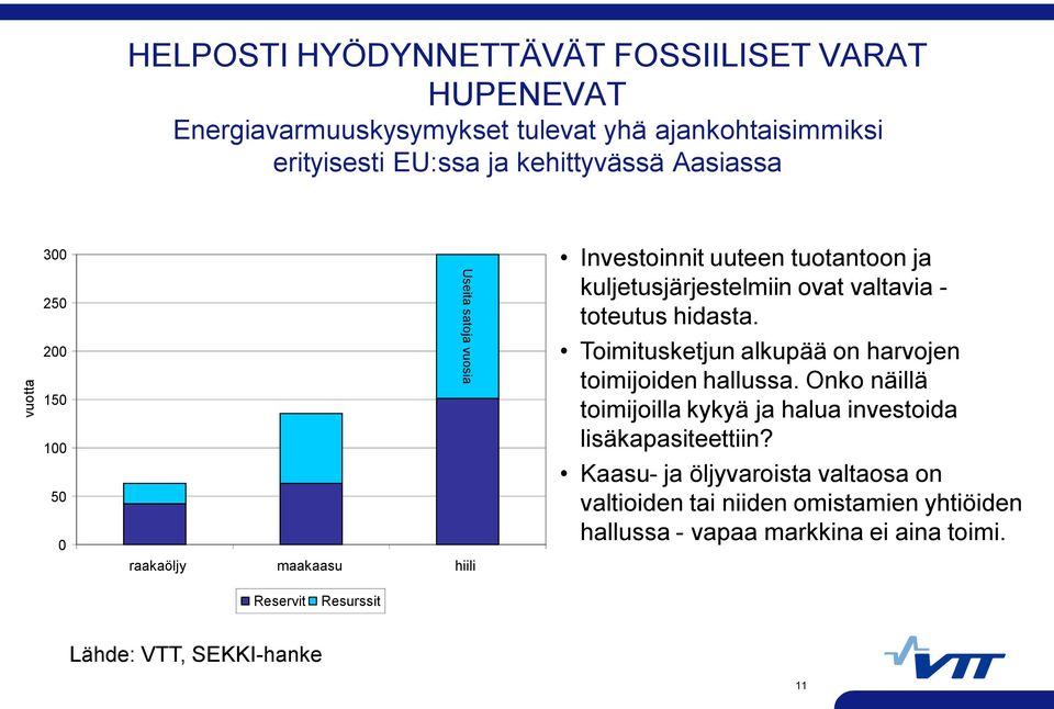 toteutus hidasta. Toimitusketjun alkupää on harvojen toimijoiden hallussa. Onko näillä toimijoilla kykyä ja halua investoida lisäkapasiteettiin?