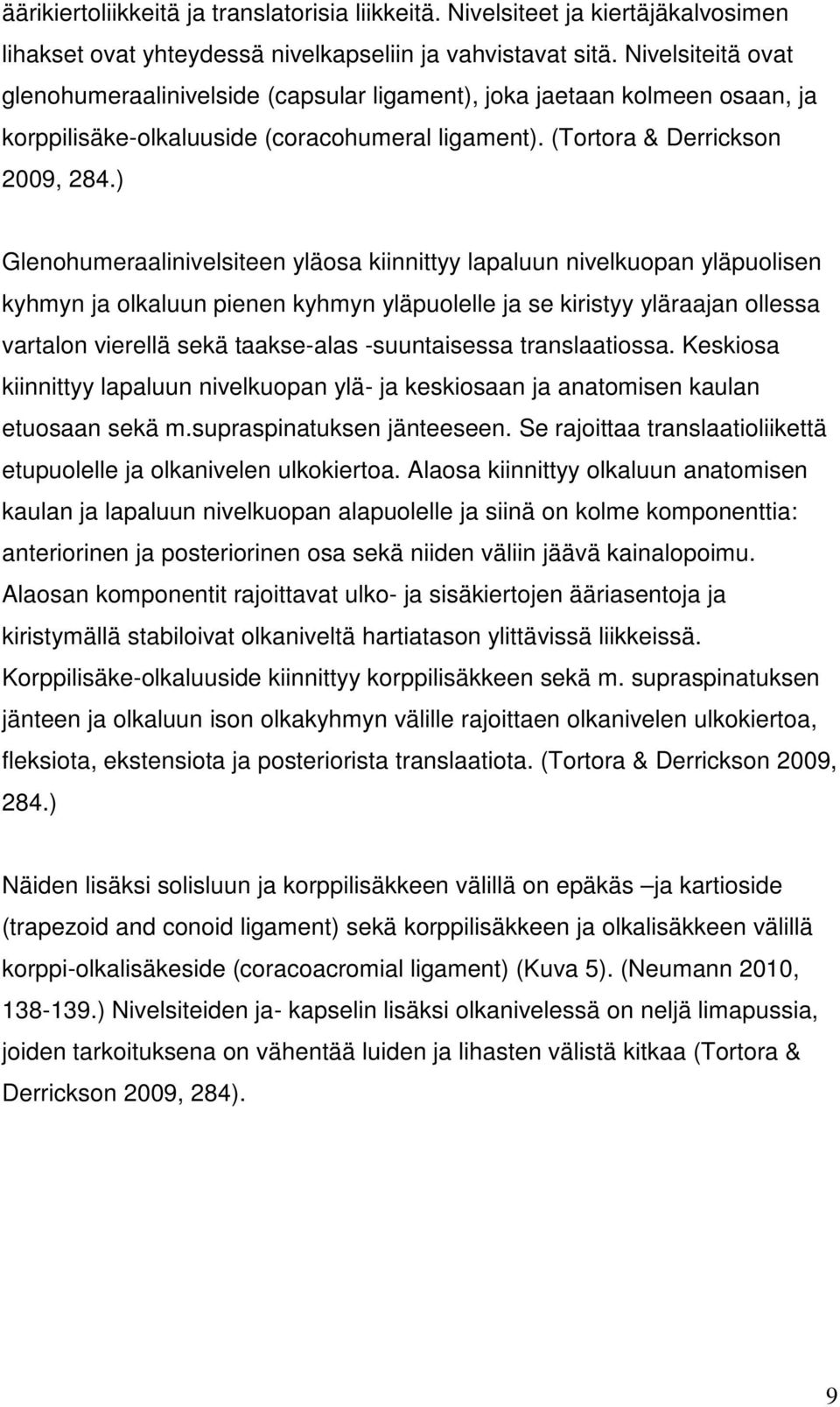 ) Glenohumeraalinivelsiteen yläosa kiinnittyy lapaluun nivelkuopan yläpuolisen kyhmyn ja olkaluun pienen kyhmyn yläpuolelle ja se kiristyy yläraajan ollessa vartalon vierellä sekä taakse-alas