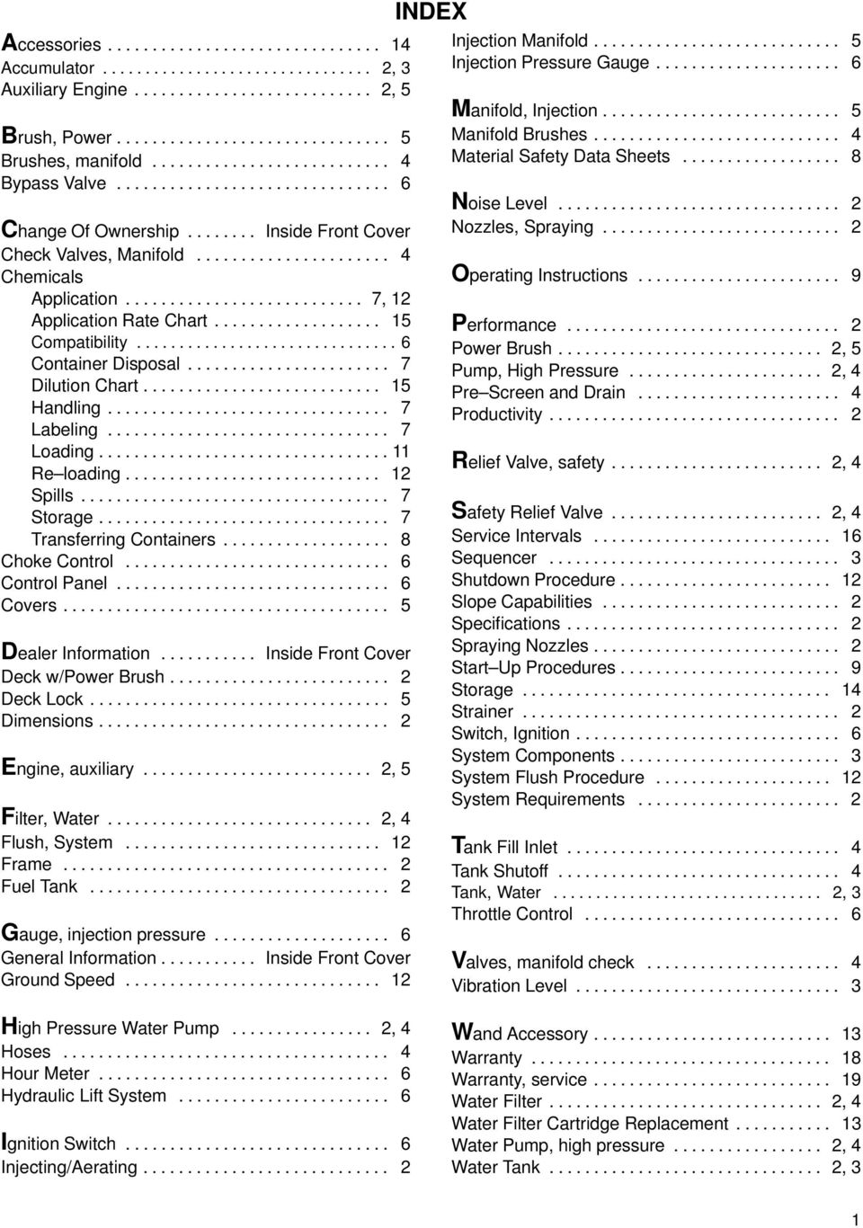 .......................... 7, 12 Application Rate Chart................... 15 Compatibility............................... 6 Container Disposal....................... 7 Dilution Chart........................... 15 Handling.