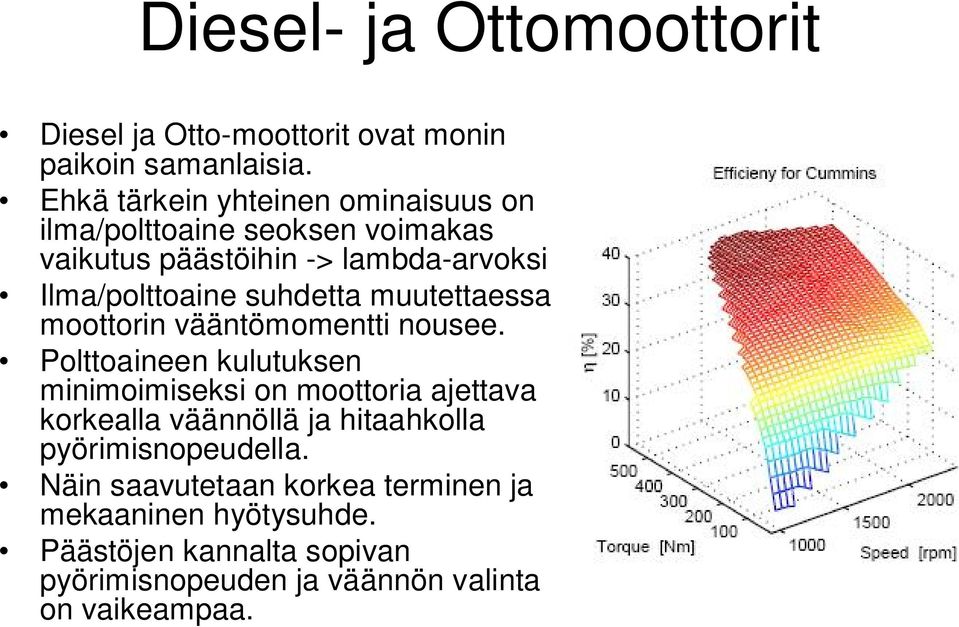 suhdetta muutettaessa moottorin vääntömomentti nousee.